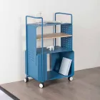 Design trolley van staal met essenblad Made in Italy - Murella Viadurini
