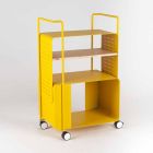 Design trolley van staal met essenblad Made in Italy - Murella Viadurini
