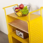 Design trolley van staal met essenblad Made in Italy - Murella Viadurini