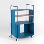 Design trolley van staal met essenblad Made in Italy - Murella Viadurini