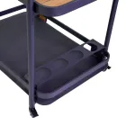 Aluminium trolley in verschillende afwerkingen met wielen en details in teak - Tent Viadurini