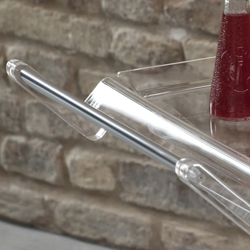 Vouwwagen in transparant acrylkristal 2 dienbladen - Aristocles Viadurini