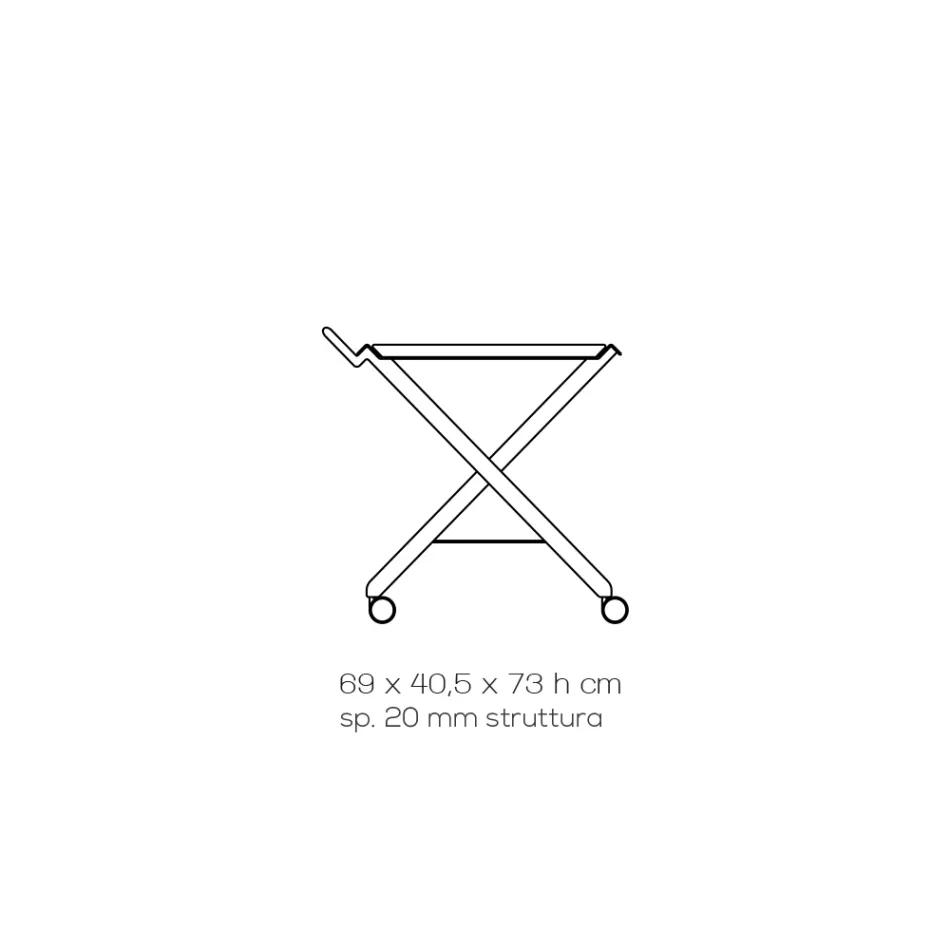 Vouwwagen in transparant acrylkristal 2 dienbladen - Aristocles Viadurini