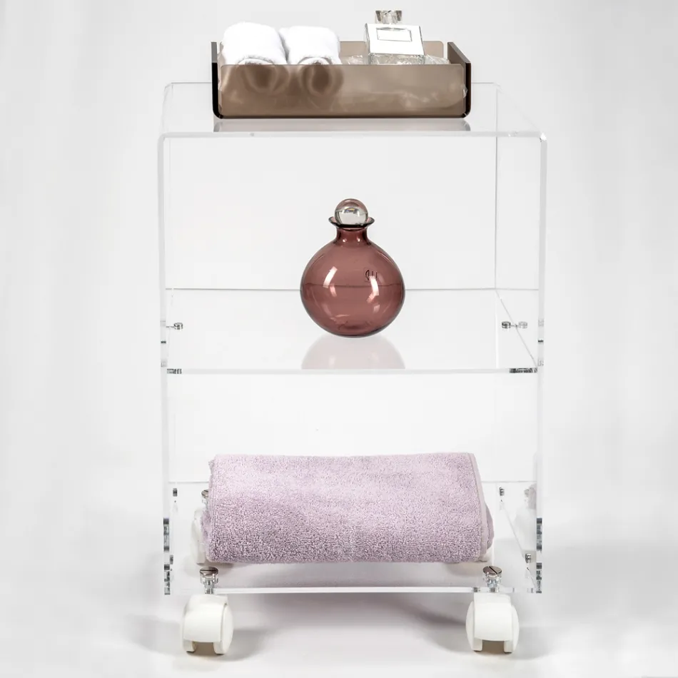 Objectwagen met plexiglas wielen Made in Italy - Rudolf Viadurini