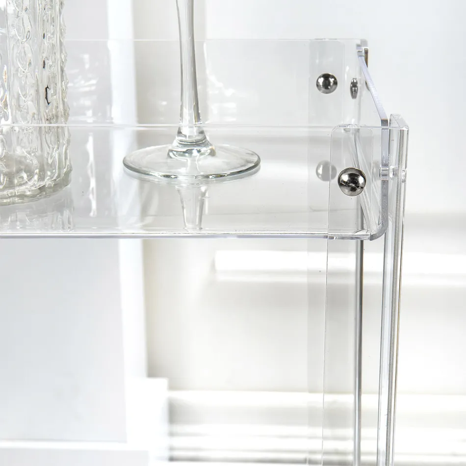 Voedseltrolley in transparant plexiglas Made in Italy - Galatius Viadurini