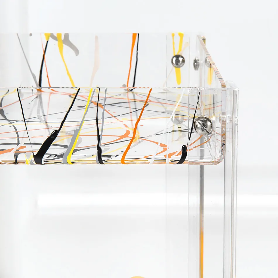 Voedseltrolley in transparant plexiglas Made in Italy - Galatius Viadurini