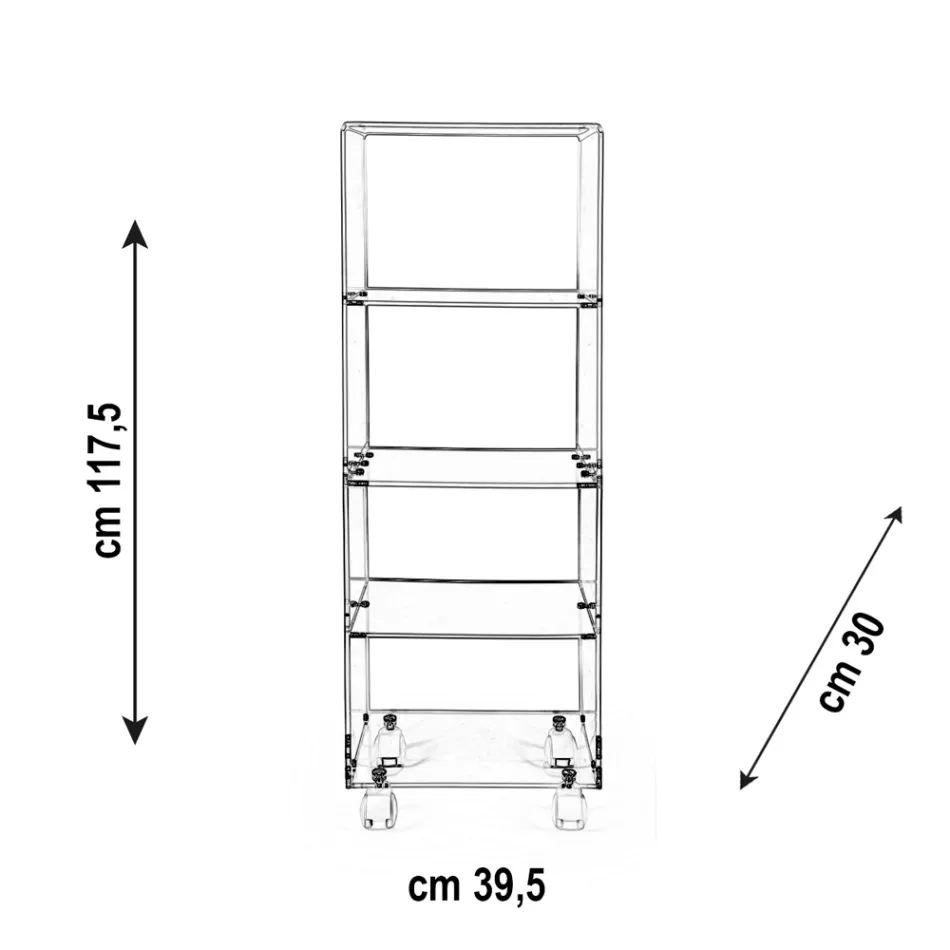 Plexiglas keukenopbergwagen gemaakt in Italië - Ercolano Viadurini
