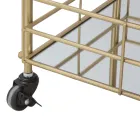 Voedseltrolley met ijzeren structuur gouden afwerking - Viviana Viadurini