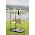 Voedseltrolley met ijzeren structuur gouden afwerking - Viviana Viadurini