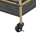 IJzeren voedseltrolley met structuur in gouden afwerking - Elegant Viadurini