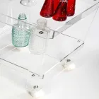 Moderne trolley met 2 planken L 60,5 cm in Diso-plexiglas Viadurini
