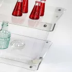 Moderne trolley met 2 planken L 60,5 cm in Diso-plexiglas Viadurini