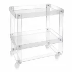 Moderne trolley met 2 planken L 60,5 cm in Diso-plexiglas Viadurini