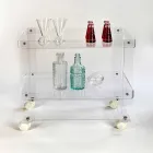 Moderne trolley met 2 planken L 60,5 cm in Diso-plexiglas Viadurini