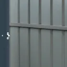 Tuinhuisje van antraciet plaatstaal met scharnierende deur - Cucciolo Viadurini