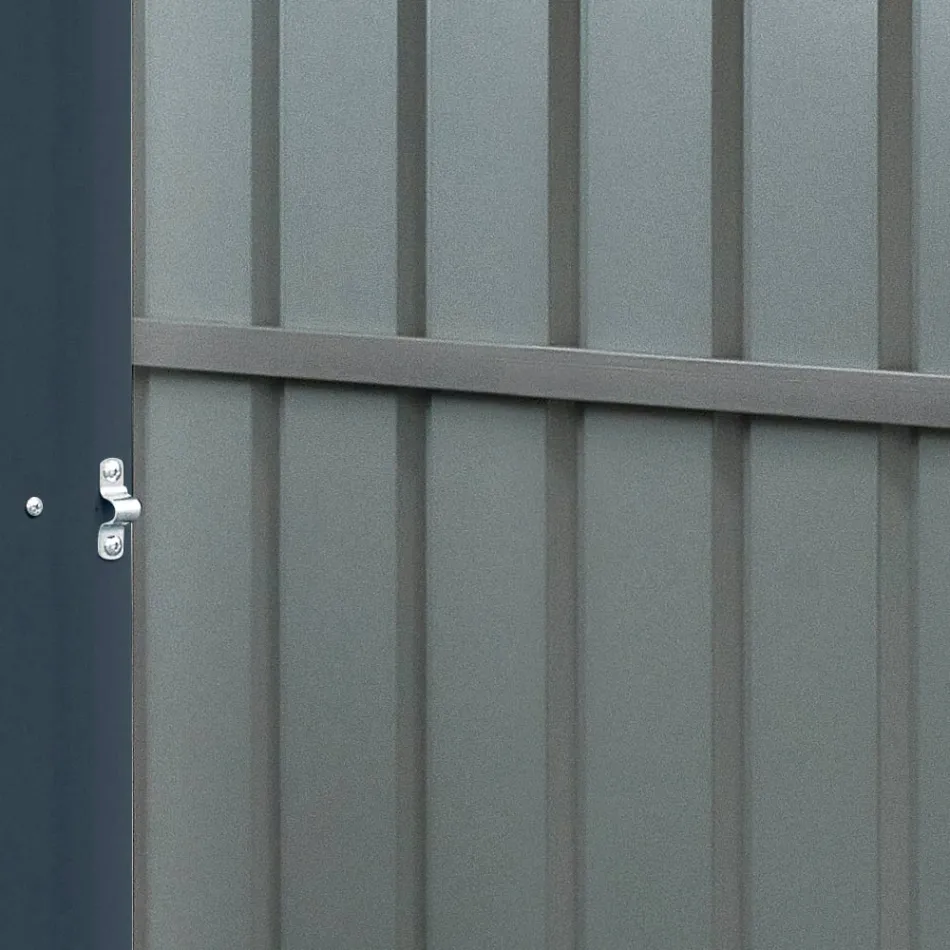 Tuinhuisje van antraciet plaatstaal met scharnierende deur - Cucciolo Viadurini