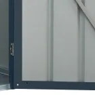 Tuinhuisje van antraciet plaatstaal met scharnierende deur - Cucciolo Viadurini