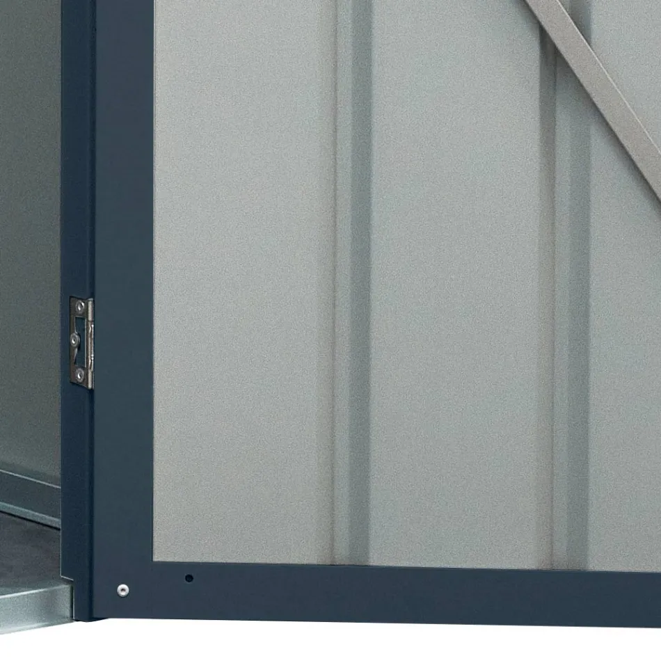 Tuinhuisje van antraciet plaatstaal met scharnierende deur - Cucciolo Viadurini