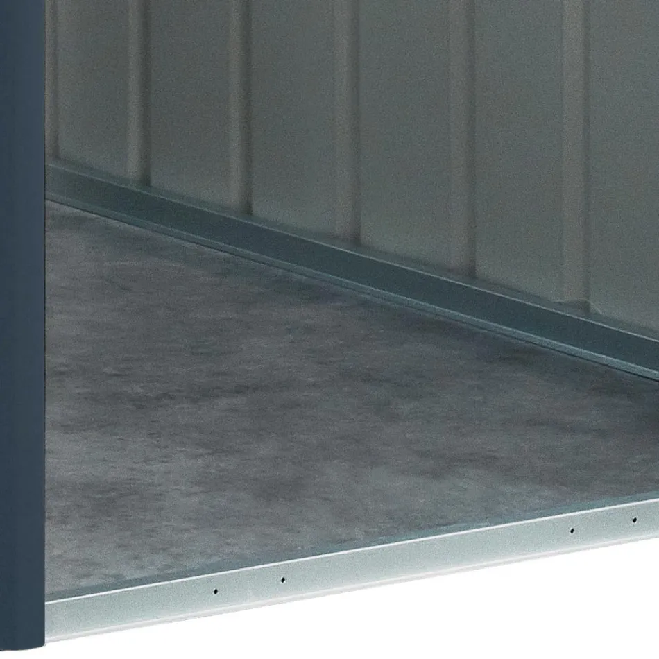 Tuinhuisje van antraciet plaatstaal met scharnierende deur - Cucciolo Viadurini