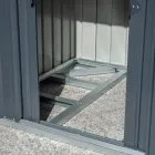 Tuinhuisje van antraciet plaatstaal met scharnierende deur - Cucciolo Viadurini