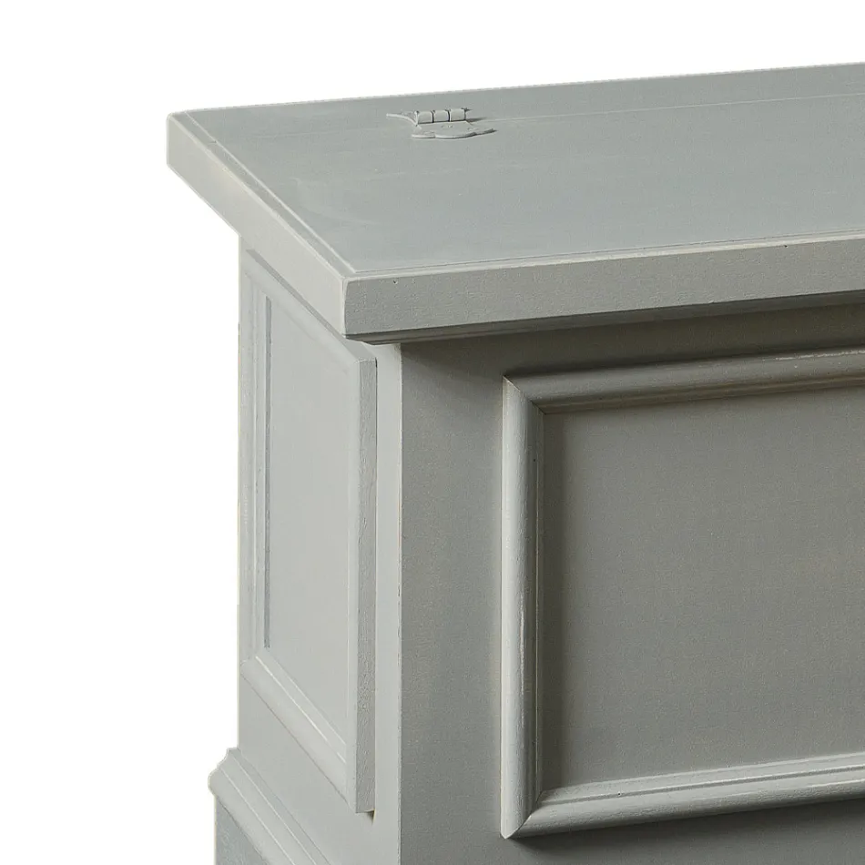 Kist met structuur van massief populierenhout Made in Italy - Dievis Viadurini