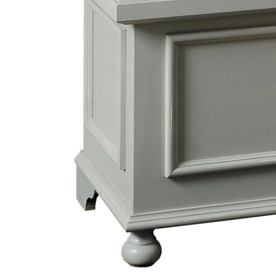 Kist met structuur van massief populierenhout Made in Italy - Dievis Viadurini