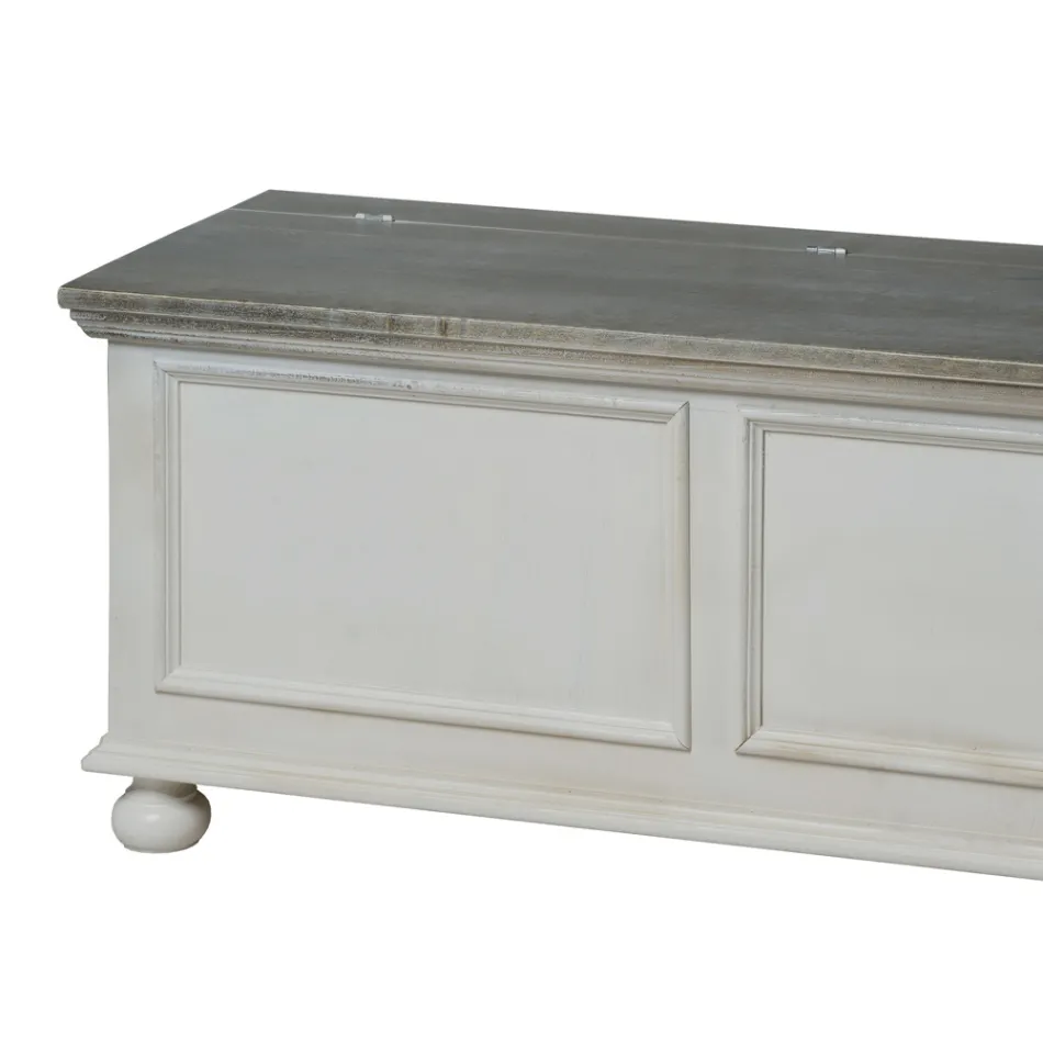 Kist met structuur van massief populierenhout Made in Italy - Dievis Viadurini