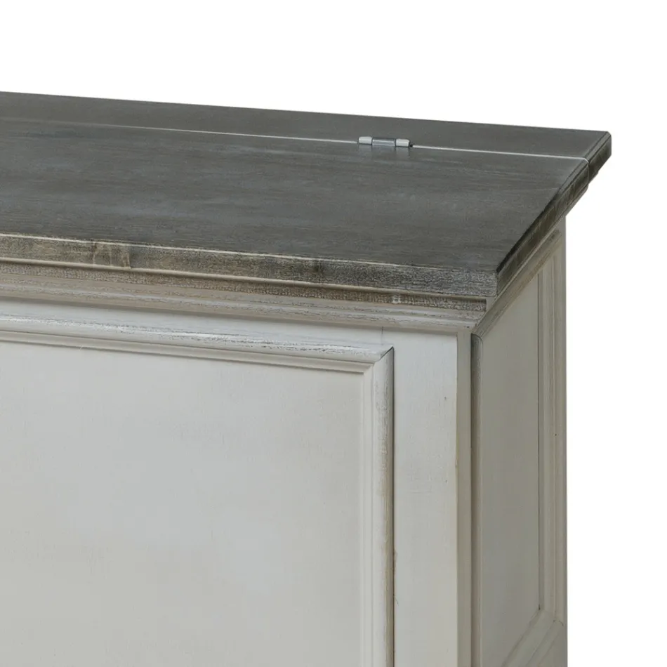 Kist met structuur van massief populierenhout Made in Italy - Dievis Viadurini