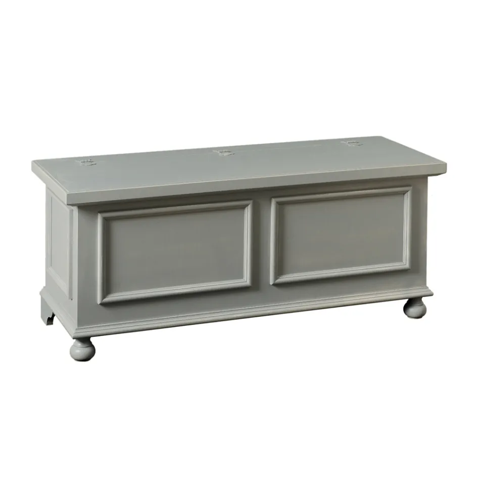 Kist met structuur van massief populierenhout Made in Italy - Dievis Viadurini