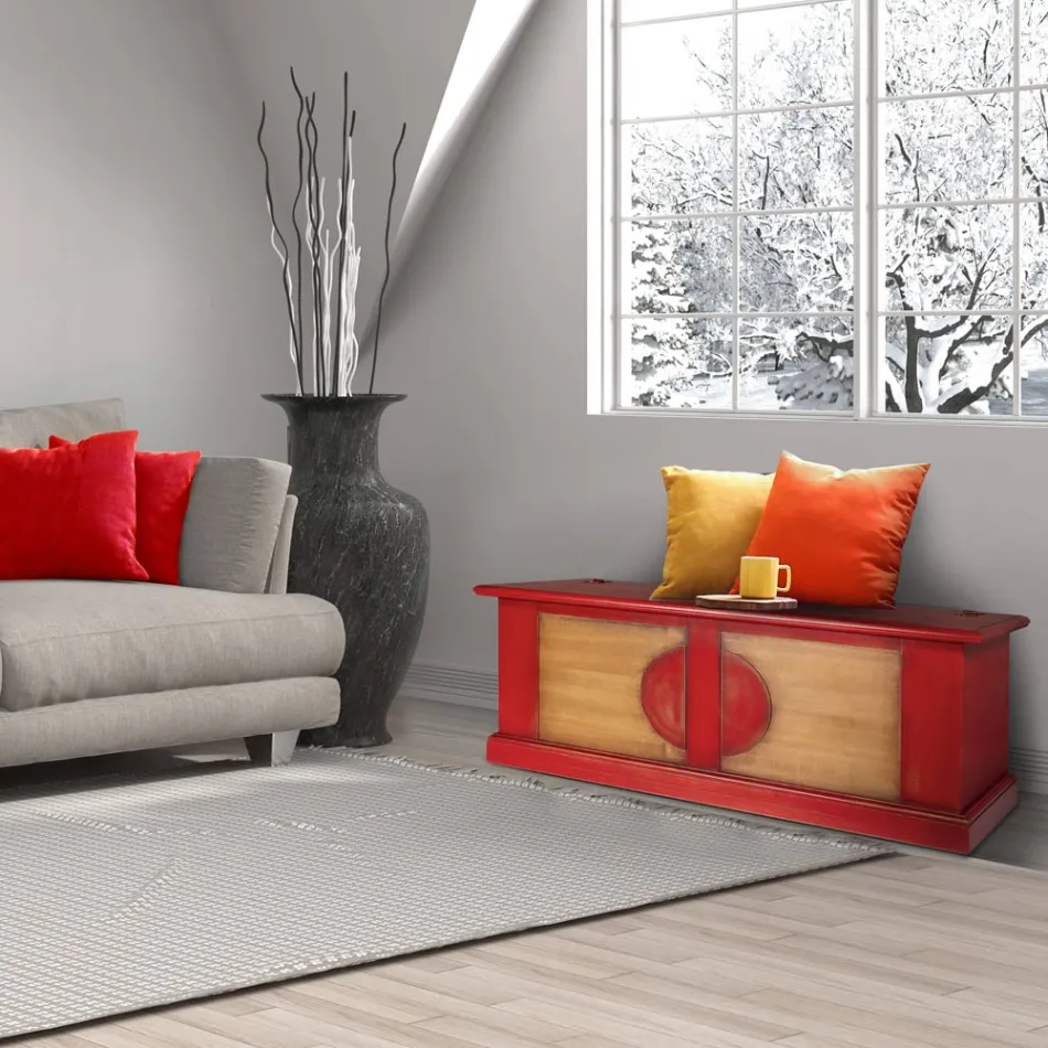 Kist van gefineerd hout met verschillende afwerkingen Made in Italy - Krishna Viadurini