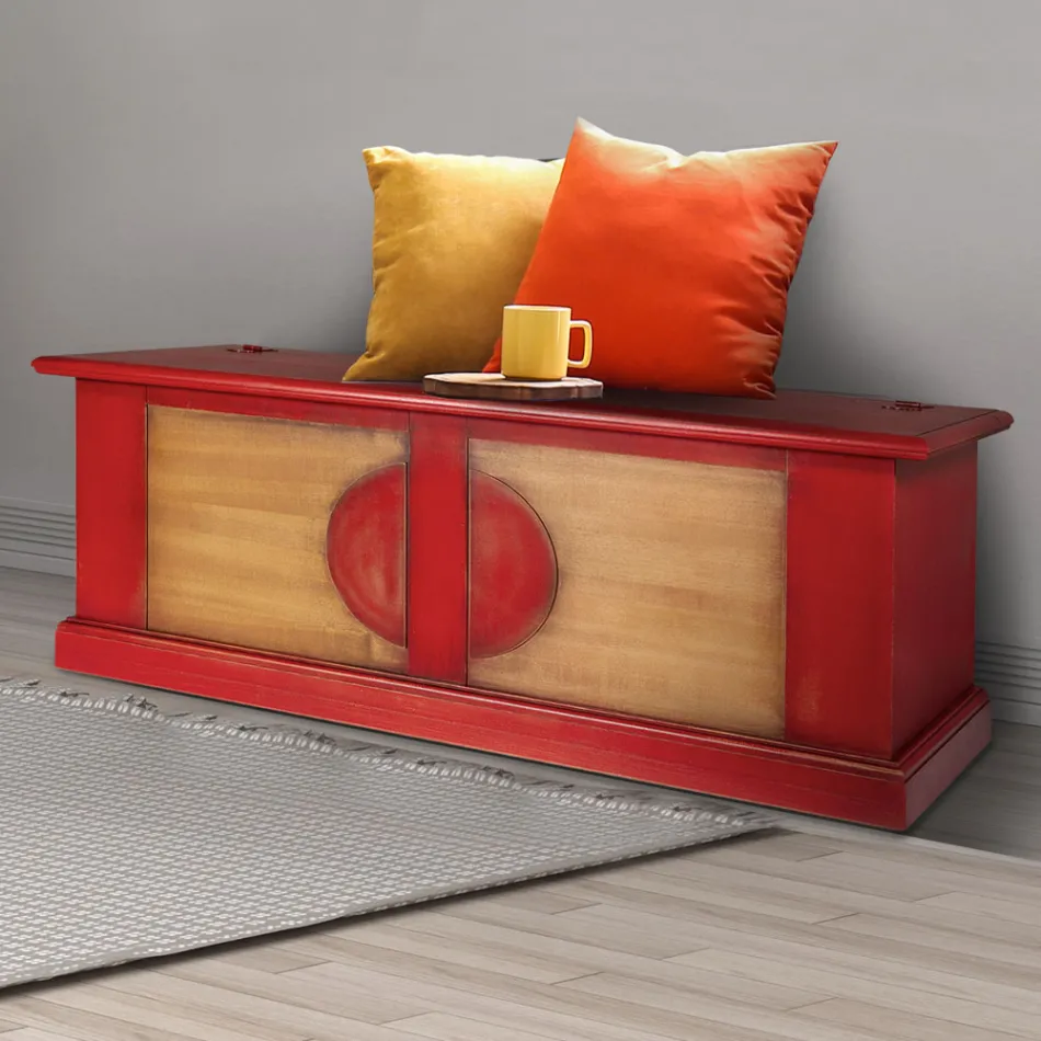 Kist van gefineerd hout met verschillende afwerkingen Made in Italy - Krishna Viadurini