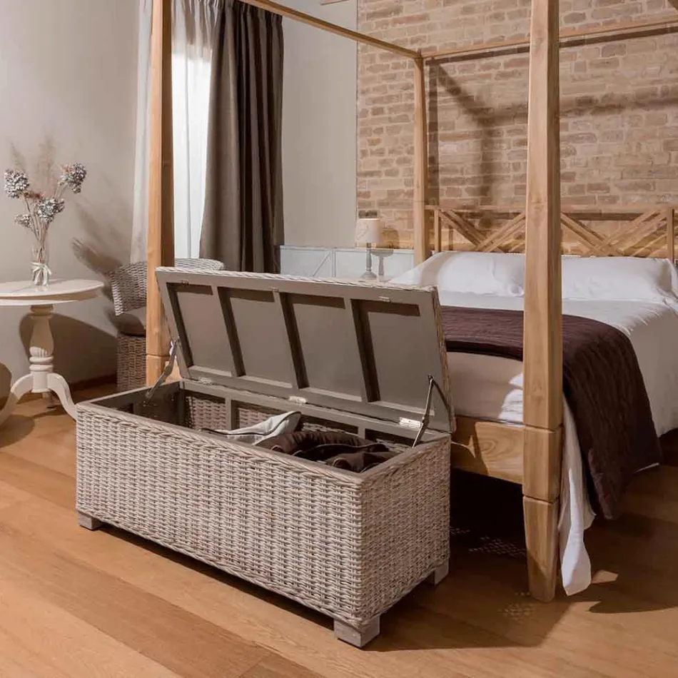 Buitenkist in natuurlijke vezel van Kubù - Nogitsune Viadurini