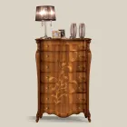 Ladekast met 7 lades in ingelegd walnotenhout Gemaakt in Italië - Commodus Viadurini