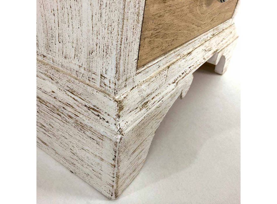 Ambachtelijke ladekast met 4 laden in wit hout Made in Italy - Manhattan Viadurini