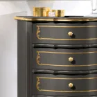 Slaapkamer ladekast met 5 klassieke houten lades Made in Italy - Leonor Viadurini