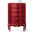 Slaapkamer ladekast met 5 klassieke houten lades Made in Italy - Leonor Viadurini