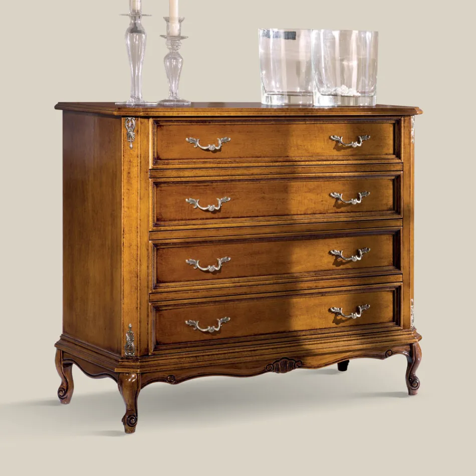 Klassieke slaapkamer commode met 4 lades Made in Italy - Richard Viadurini