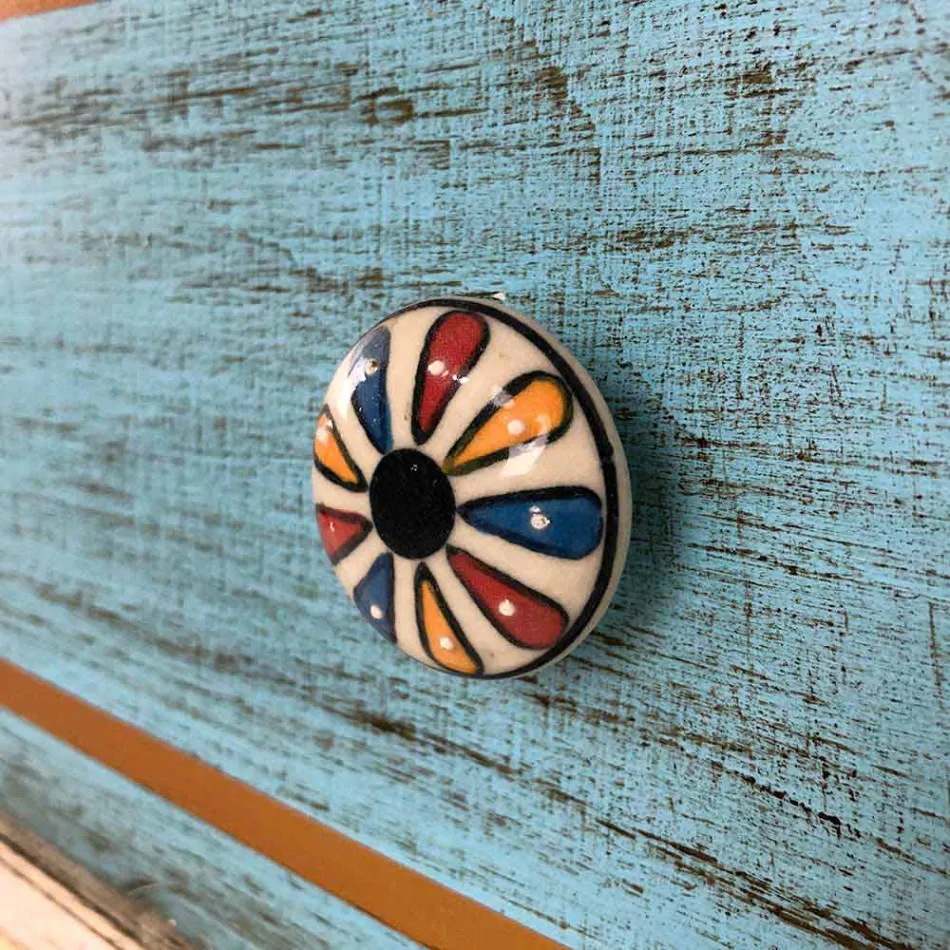 Ladekast met gekleurde laden en keramische knoppen Made in Italy - Hendriks Viadurini