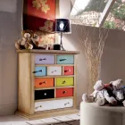 Ladekast met alle gekleurde laden en verschillende handgrepen Made in Italy - Aditya Viadurini