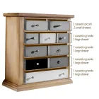 Ladekast met alle gekleurde lades en verschillende handgrepen Made in Italy - Aditya Viadurini