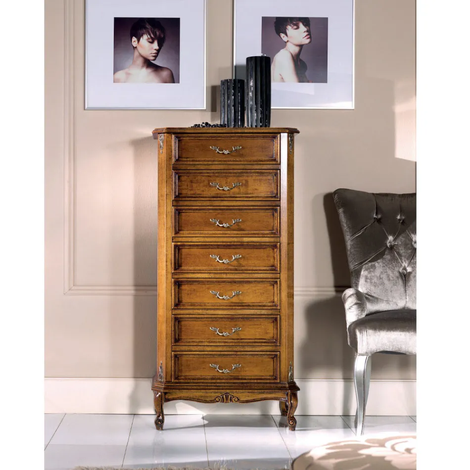 Klassieke houten kist met 7 of 5 lades Made in Italy - Richard Viadurini