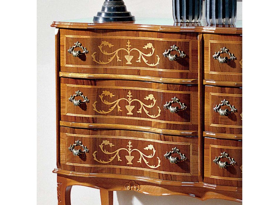 Ladekast in klassieke stijl in hout met 6 lades Made in Italy - Elegant Viadurini