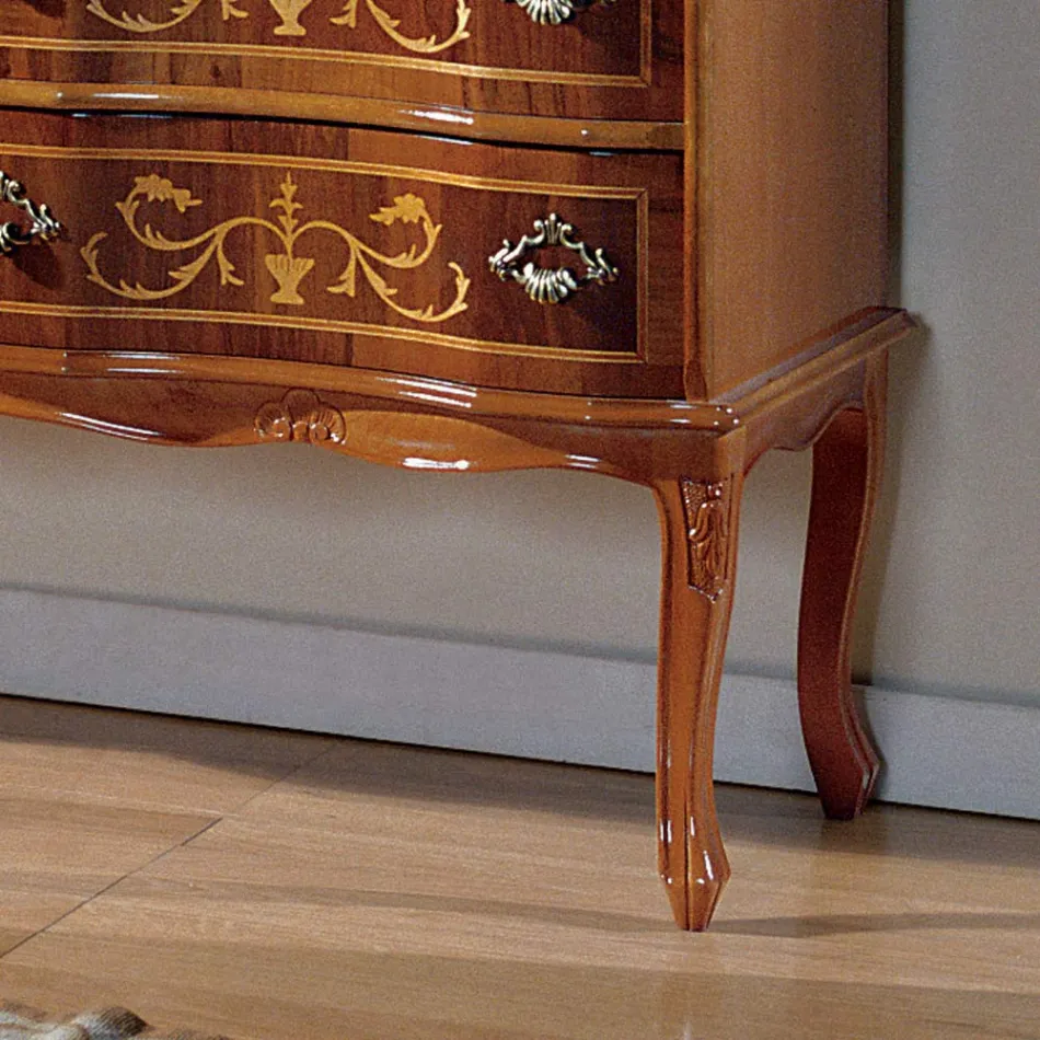 Ladekast in klassieke stijl in hout met 6 lades Made in Italy - Elegant Viadurini