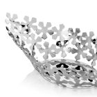 Zilverkleurig metalen design middelpunt met luxe bloemdecoraties - Megghy Viadurini