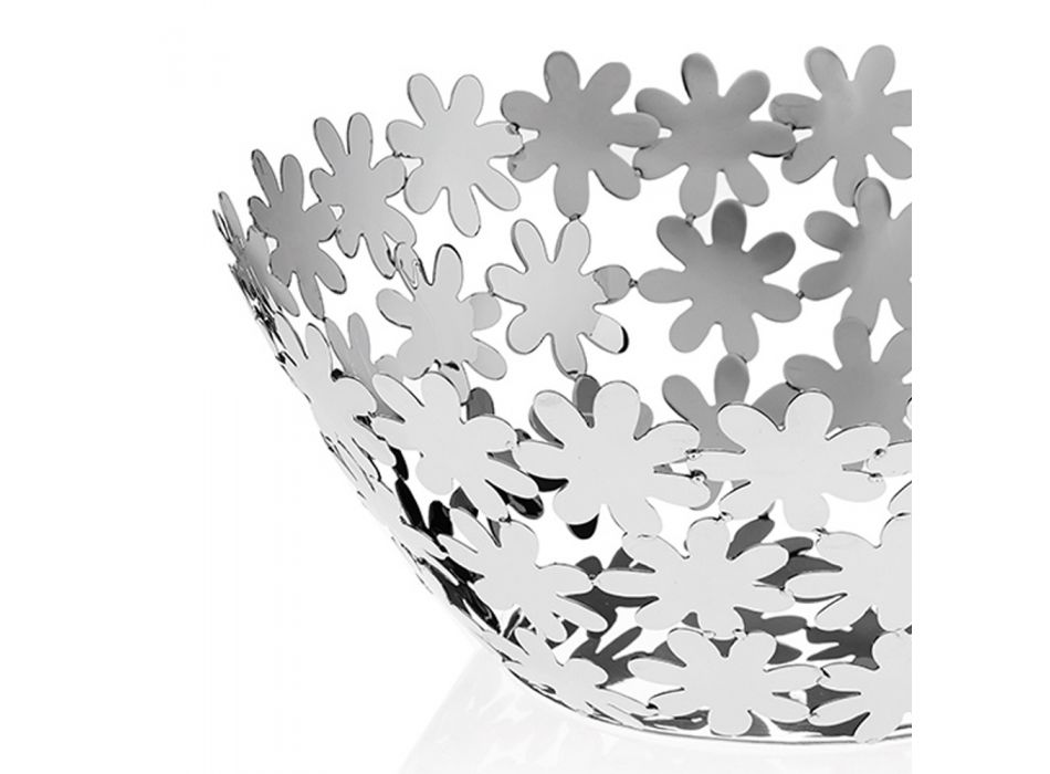 Design middelpunt in zilver metaal en luxe bloemdecoratie - Terraceo Viadurini