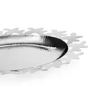 Zilverkleurig metalen design middelpunt met versierde rand - Cordoba Viadurini