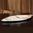 Middelpunt in Arabescato-marmer met bladvorm Made in Italy - Treviso Viadurini