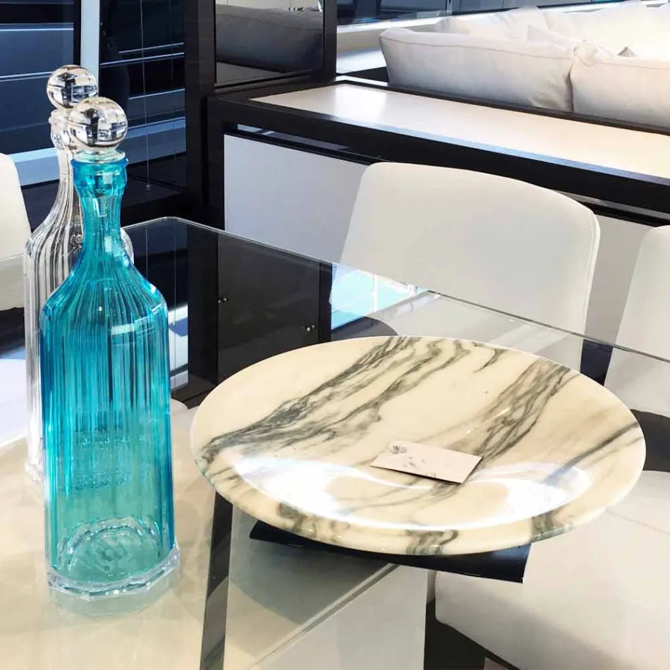 Middelpunt in Brezza della Versilia marmer en metaal gemaakt in Italië - Amabile Viadurini