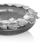 Middenstuk in rookglas en metalen bladzilverdecoraties - Argast Viadurini