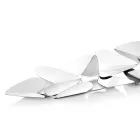 Lineair middelpunt met zilveren metalen harten Italiaans design - Arlan Viadurini